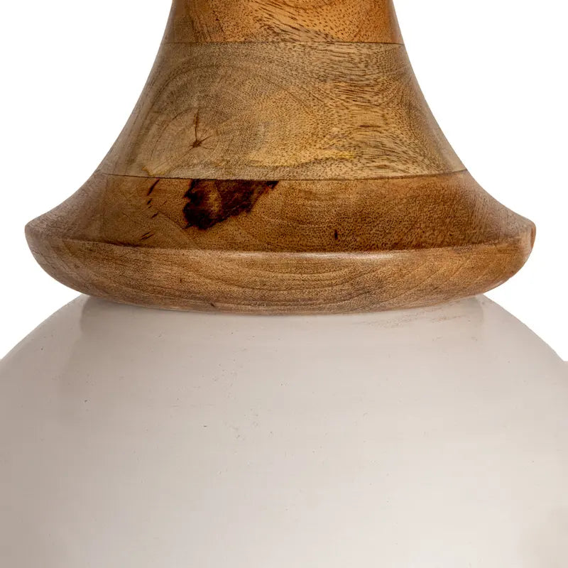Round Mango Wood and Metal Pedestal Table,