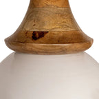 Round Mango Wood and Metal Pedestal Table,