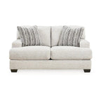 Emma 68 Inch Loveseat with 2 Accent Pillows, Oversized, Gray Polyester
