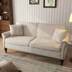 Modern 73 Nailhead Trim Loveseat Sofa