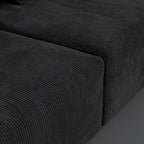 L-Shaped Couch Corduroy Sofa 5-seat Modular Large Sectional Couch with Ottoman for Living Room