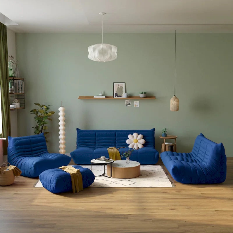 Teddy Velvet Sofa Bean Bag Couch Sets
