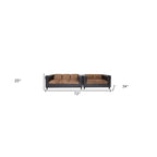 HomeRoots 72 Brown Chenille And Black Sofa - 72