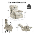 Traditional-Style Electric Lift Recliner (with Massage, Heating, and Manually Adjustable Headrest)
