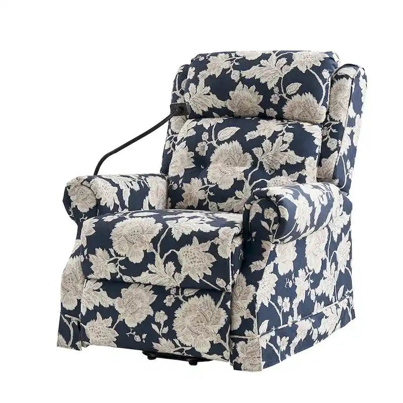 Traditional-Style Electric Lift Recliner (with Massage, Heating, and Manually Adjustable Headrest)