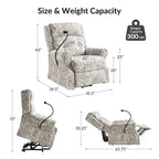 Traditional-Style Electric Lift Recliner (with Massage, Heating, and Manually Adjustable Headrest)