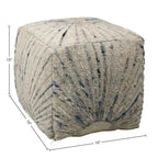 Kirk Wool Upholstered Ottoman, Ivory