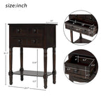 Solid Wood Distressed Sofa Table with Three Storage Drawers and Bottom Shelf