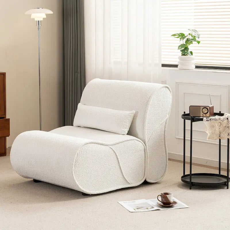 Soft Pellet Velvet Recliner, Comfortable Lounge Chair with Waist Pack Padding, Ideal for Living Room, Bedroom or Office