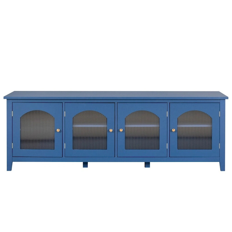 71 TV Cabinet w/ Solidwood Frame, Changhong Glass Door, Metal Handle