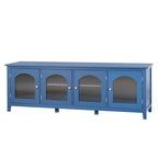 71 TV Cabinet w/ Solidwood Frame, Changhong Glass Door, Metal Handle
