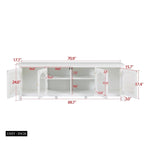 71 TV Cabinet w/ Solidwood Frame, Changhong Glass Door, Metal Handle
