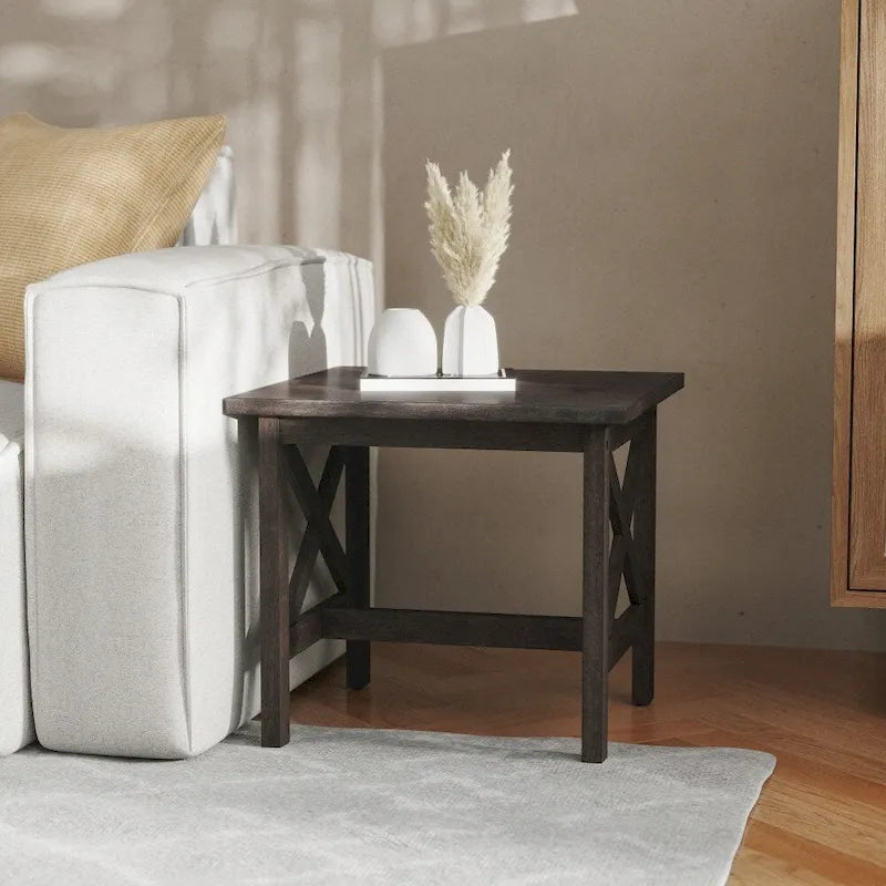 Solid Wood Traditional Farmhouse End Table
