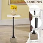 Contemporary Black Pedestal Marble Drink Table Accent Table