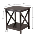 Yaheetech X Design Wood Coffee Side End Table with Storage Shelf