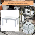 Mirrored Coffee Table with Adjustable Height