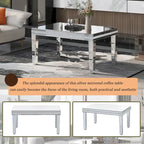 Mirrored Coffee Table with Adjustable Height