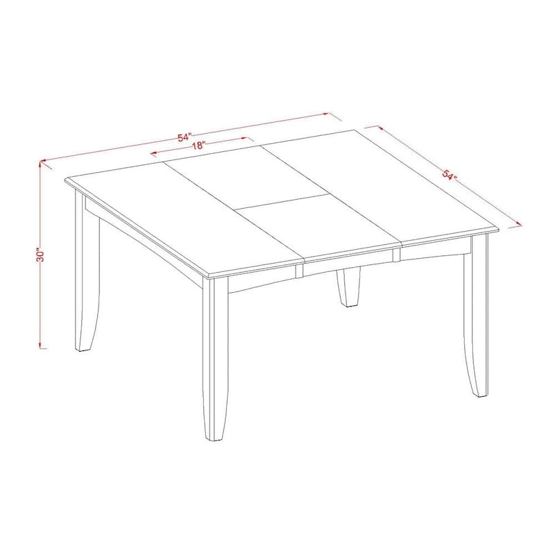 East West Furniture Kitchen Table Set Includes a Square Dining Table with Butterfly Leaf and Dining Chairs (Pieces Options)