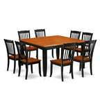 East West Furniture Kitchen Table Set Includes a Square Dining Table with Butterfly Leaf and Dining Chairs (Pieces Options)