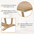 Rustic 5-Piece Dining Set - Solid Wood Table with Trestle Base, 59-inch Rectangular Dining Table and 4 Upholstered Chairs