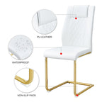 Modern dining chairs, set of 6, with faux leather soft cushion seats