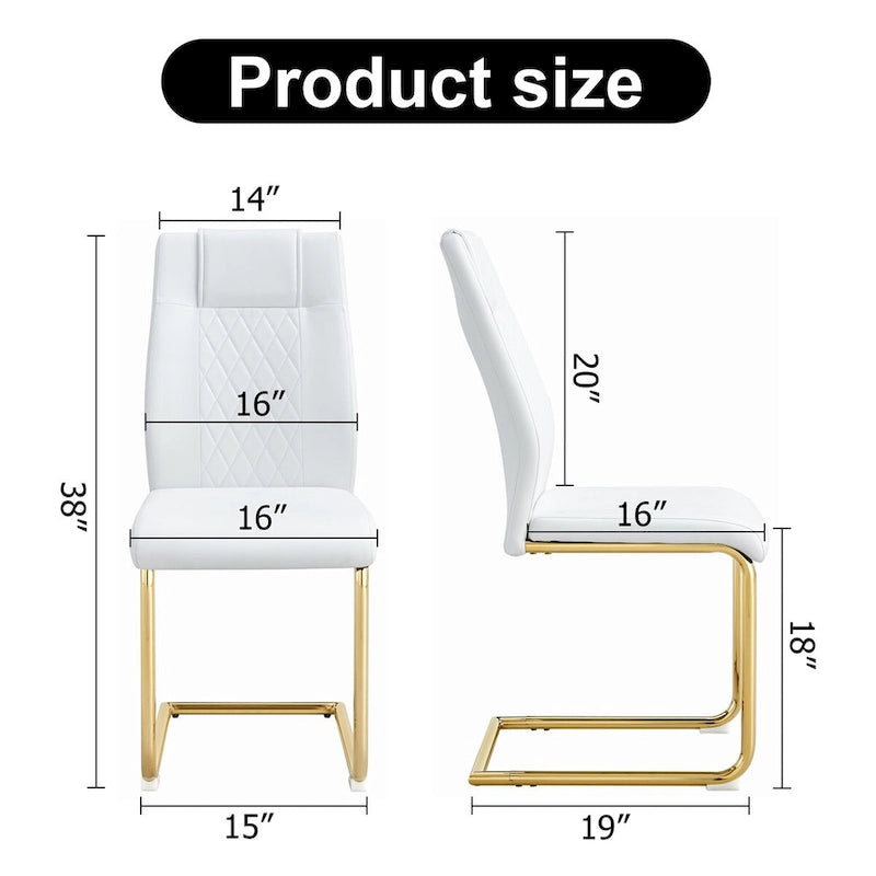 Modern dining chairs, set of 6, with faux leather soft cushion seats