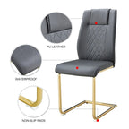 Modern dining chairs, set of 6, with faux leather soft cushion seats