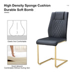 Modern dining chairs, set of 6, with faux leather soft cushion seats