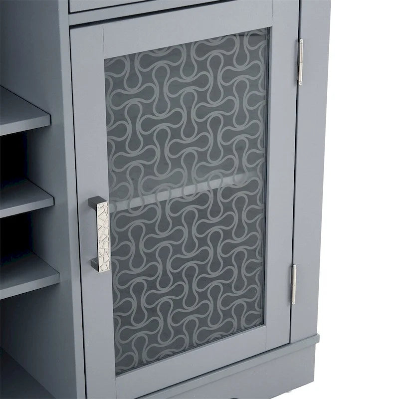 Modern Farmhouse Buffet Cabinet,Sideboard with Drawers and Glass Door