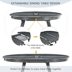 Retro Wood Dining Table Round Extendable Dining Table for Dining Room