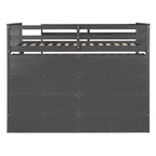 Twin Size Wood Loft Bed w/ 8 Open Storage Shelves and Built-in Ladder
