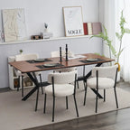 Set of 4 Teddy Fabric Upholstered with Metal Frame
