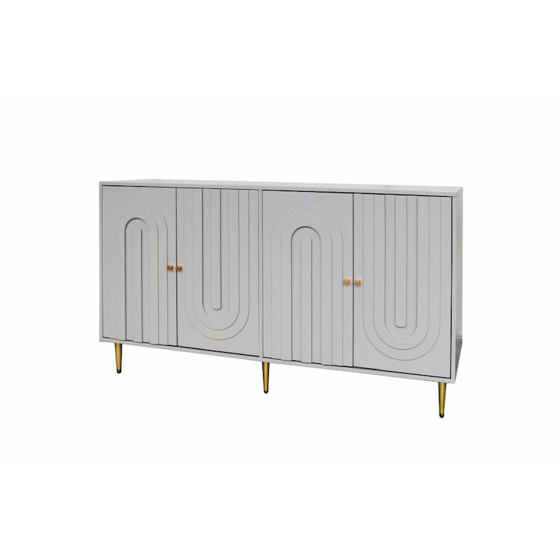 Modern Lacquered 4-Door Wooden Sideboard Buffet Server Cabinet