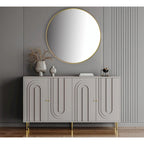 Modern Lacquered 4-Door Wooden Sideboard Buffet Server Cabinet
