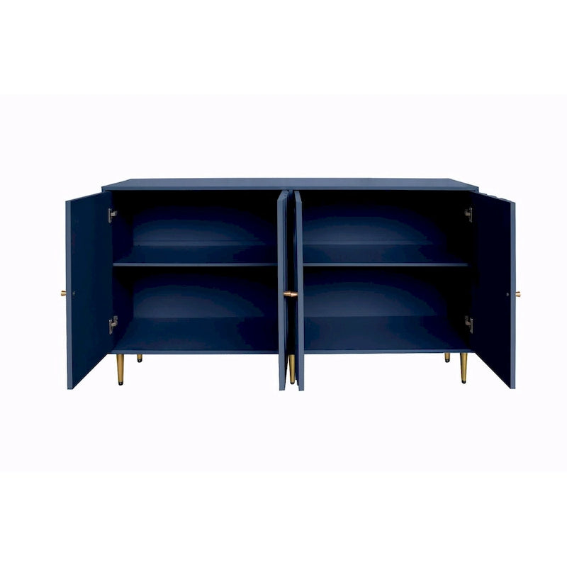 Modern Lacquered 4-Door Wooden Sideboard Buffet Server Cabinet