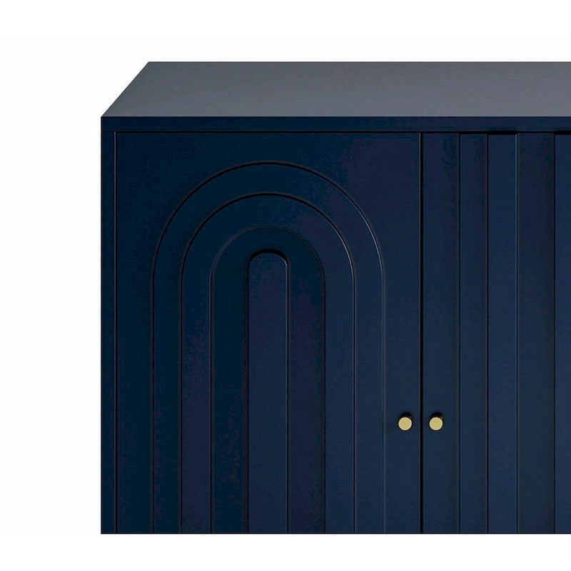 Modern Lacquered 4-Door Wooden Sideboard Buffet Server Cabinet