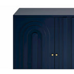 Modern Lacquered 4-Door Wooden Sideboard Buffet Server Cabinet