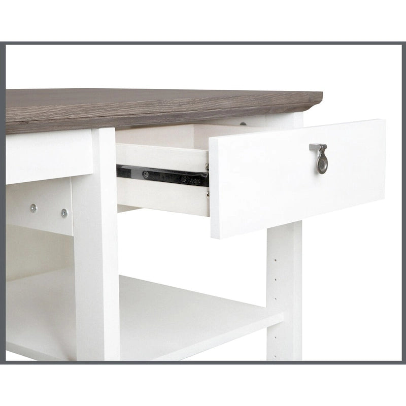 Saint Birch Finley White 59-inch L-Shape Desk