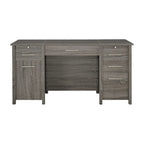 Wim 60 Inch 4 Drawer Lift Top Office Desk, 2 Pull Out Trays, Weathered Gray