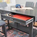 Wilson Grey Wooden Counter Height Dining Table with Storage