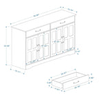 Large Farmhouse Buffet Cabinet Storage Sideboard w/2 Drawers & 4 Doors