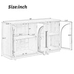 4-Door Large Storage Retro Sideboard with Metal Handles and Adjustable Shelves for Kitchen, Dining Room and Living Room