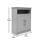 Modern Bathroom Storage Cabinet with Magnetic Close Doors and Shelves