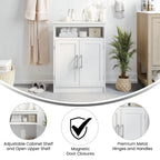 Modern Bathroom Storage Cabinet with Magnetic Close Doors and Shelves