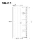 Storage Cabinet with Two Doors for Bathroom, Office, Adjustable Shelf, MDF Board