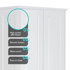 Storage Cabinet with Two Doors for Bathroom, Office, Adjustable Shelf, MDF Board