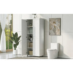 Storage Cabinet with Two Doors for Bathroom, Office, Adjustable Shelf, MDF Board