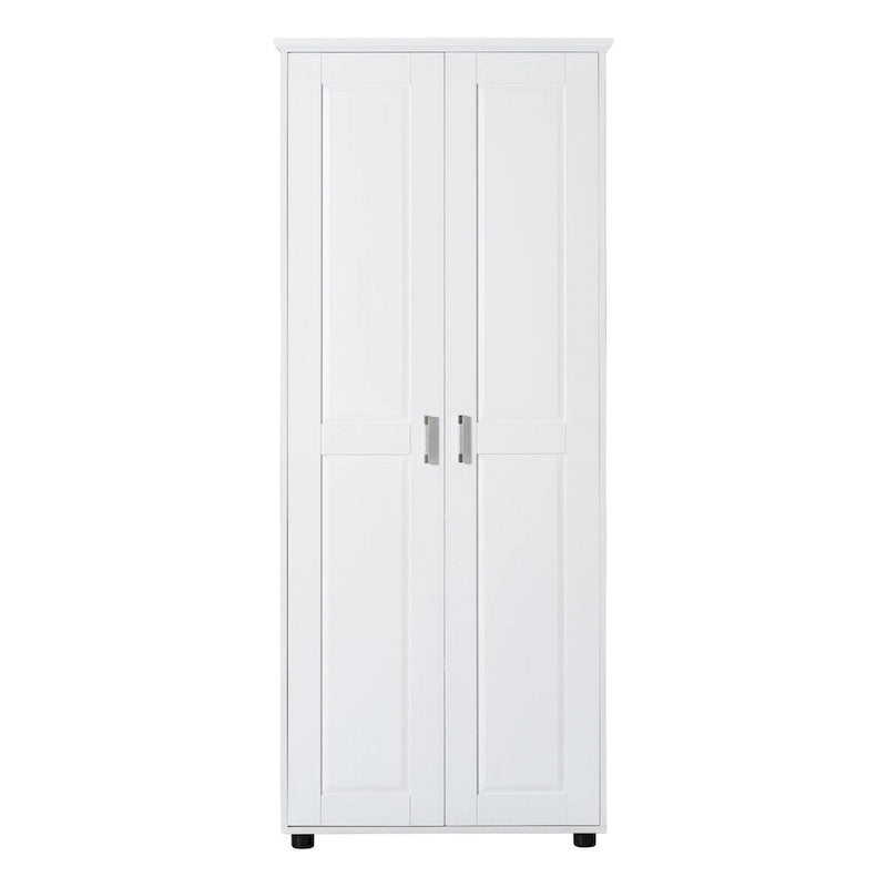 Storage Cabinet with Two Doors for Bathroom, Office, Adjustable Shelf, MDF Board