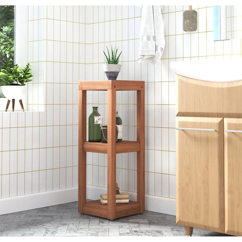 Original Square Teak Bath Rack