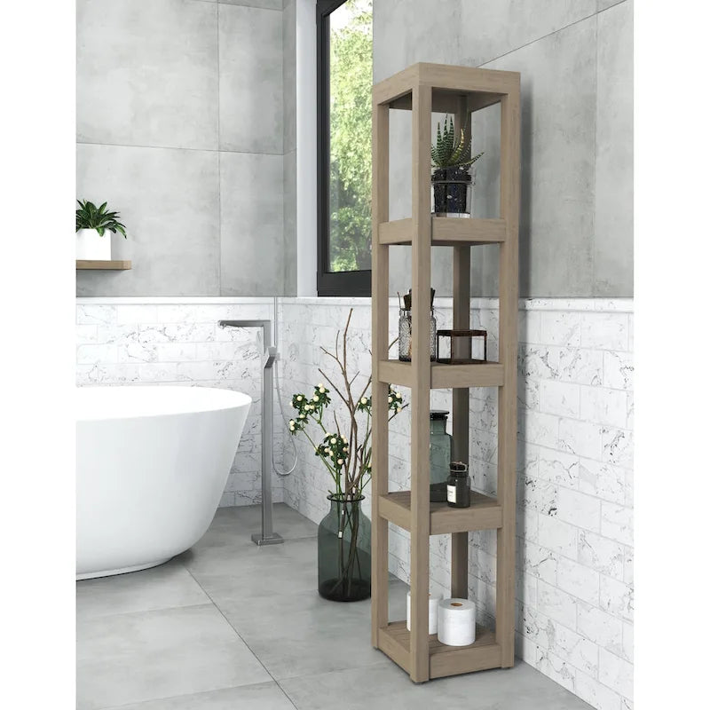 Original Square Teak Bath Rack